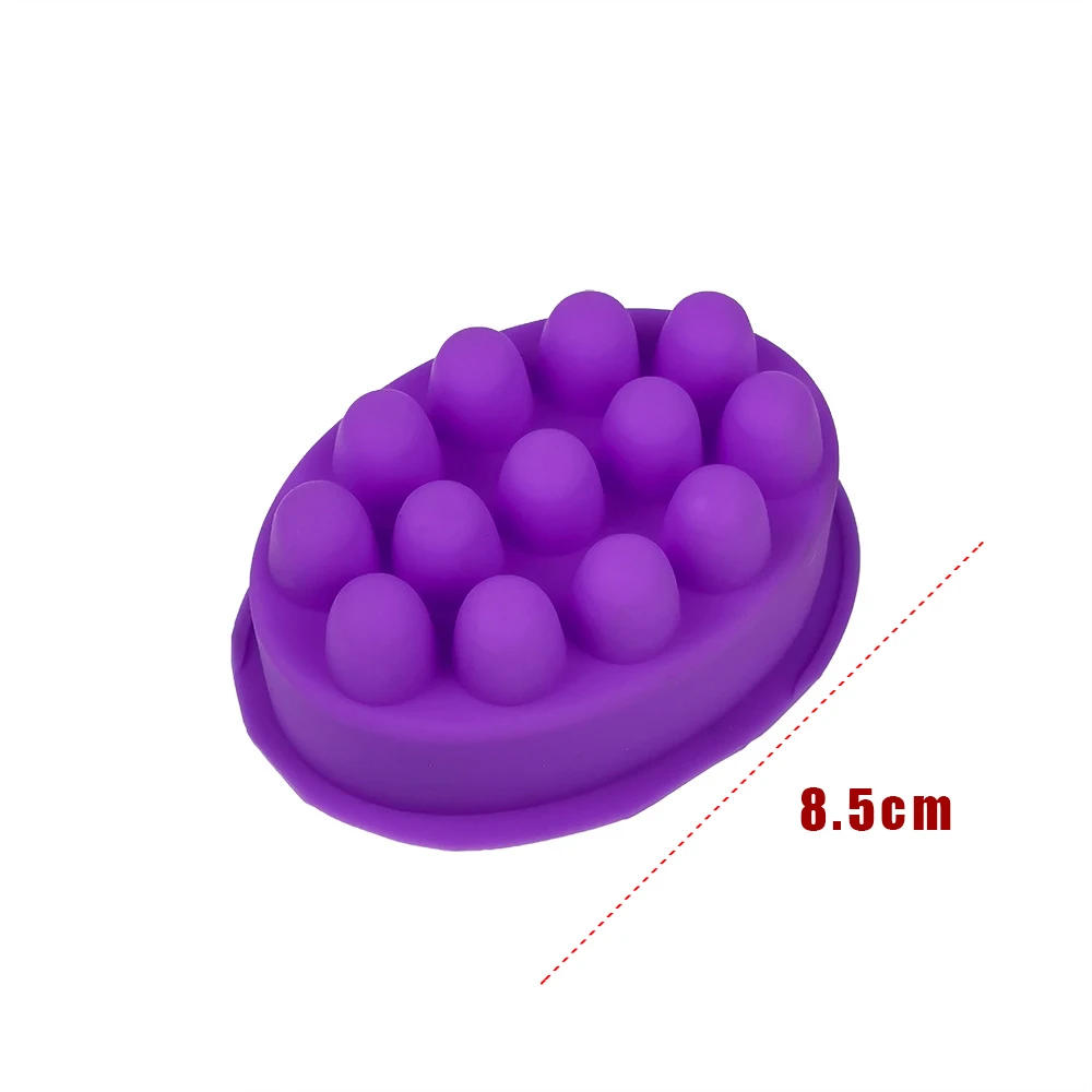 Description Picture 2 of itemNew 3D Handmade Silicone Soap Molds Massage Therapy Bar Molding Tray Oval Shape Mould DIY Resin Craft