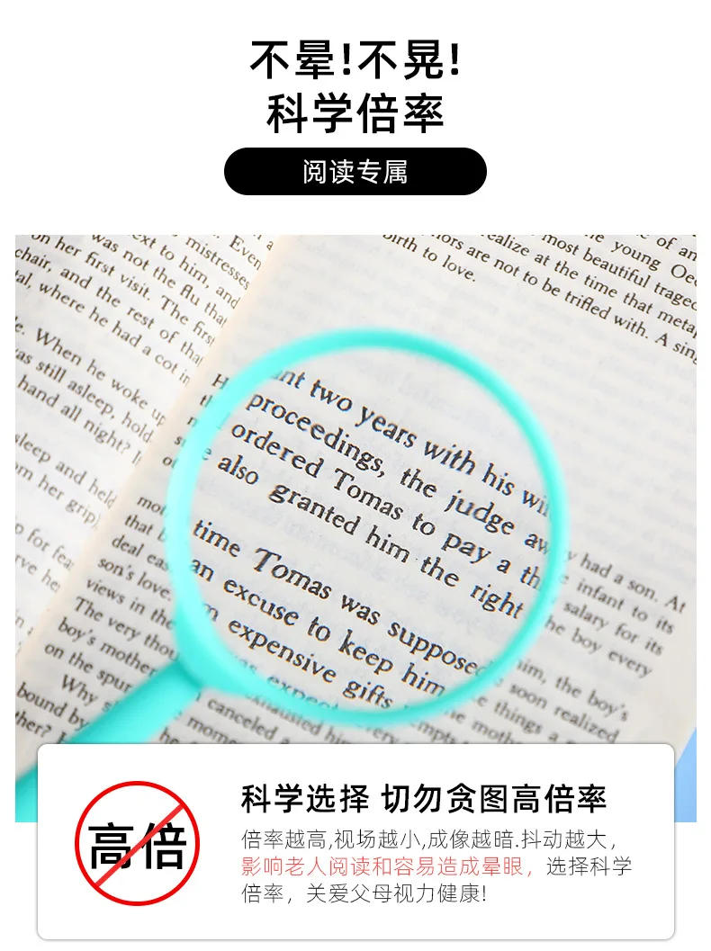 Description Picture 4 of itemNew 1PC 60mm 3x Hand-Held Reading Magnifiers Portable Toy Magnifier Children Magnifying Glass for Experiment Stationery Tools