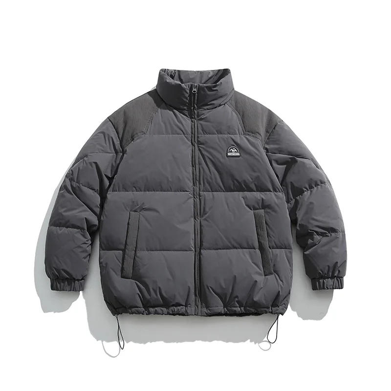 Description Picture 3 of itemMen/Women Japanese Style Stand Collar Fluffy Down Jackets Autumn Winter Thickened Warm Windproof Loose Casual Zipper Parkas Coat