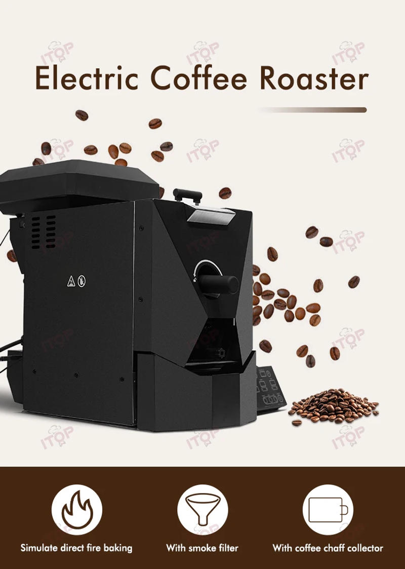 Description Picture 2 of itemITOP 500g Coffee Roaster 3 Roasting Programs Easy and Fun Operation Household Coffee Bean Roasting Machine with Smoke Filter
