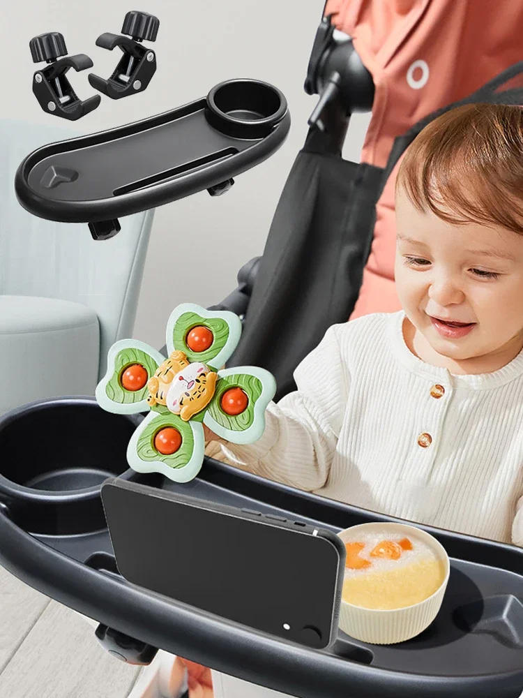 Description Picture 2 of item3 In 1 Baby Stroller Dinner Table Tray Phone Stand Plate Accessories Supplies for Toddler Infant Girl Boy Milk Bottle Cup Holder