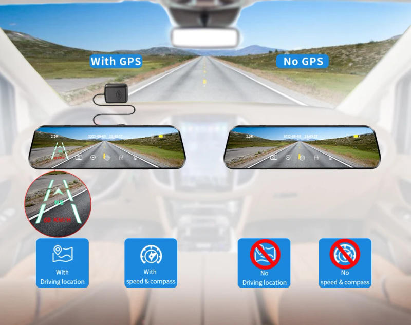 Description Picture 6 of itemE-ACE 4K Car DVR Mirror Ultra HD 3840*2160P Dashcam Video Recorder Night Vision 1080P Rear Camera Support GPS WIFI For Auto