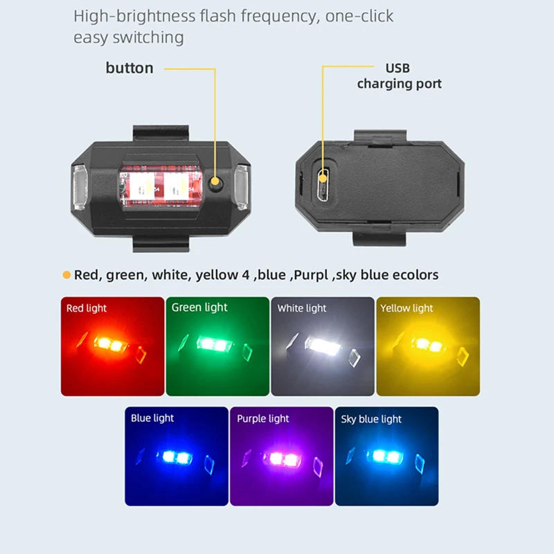 Description Picture 5 of item7 Color Strobe Light for DJI Mini 3 Pro /Mavic 3/2/Mavic Air 2/2S/MINI 2/SE/FPV Anti-collision Warning LED Signal Indicator Lamp