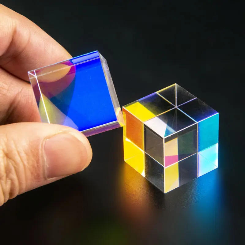Description Picture 6 of item15mm 18mm 20mm 23mm 25mm Glass Cube Dichroic Prism X-Cube Prisms for Photographic Beam Splitting Decorate Gifts Rainbow Glass