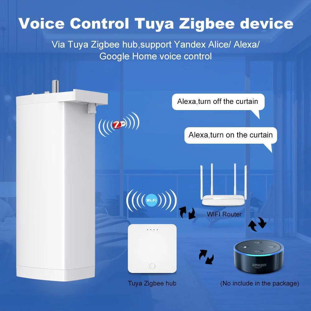 Description Picture 3 of itemTuya Smart Zigbee Electric Curtain Shutter Motor 15CM size Smart Automatic Home Support Voice Control Alexa Google Assistant