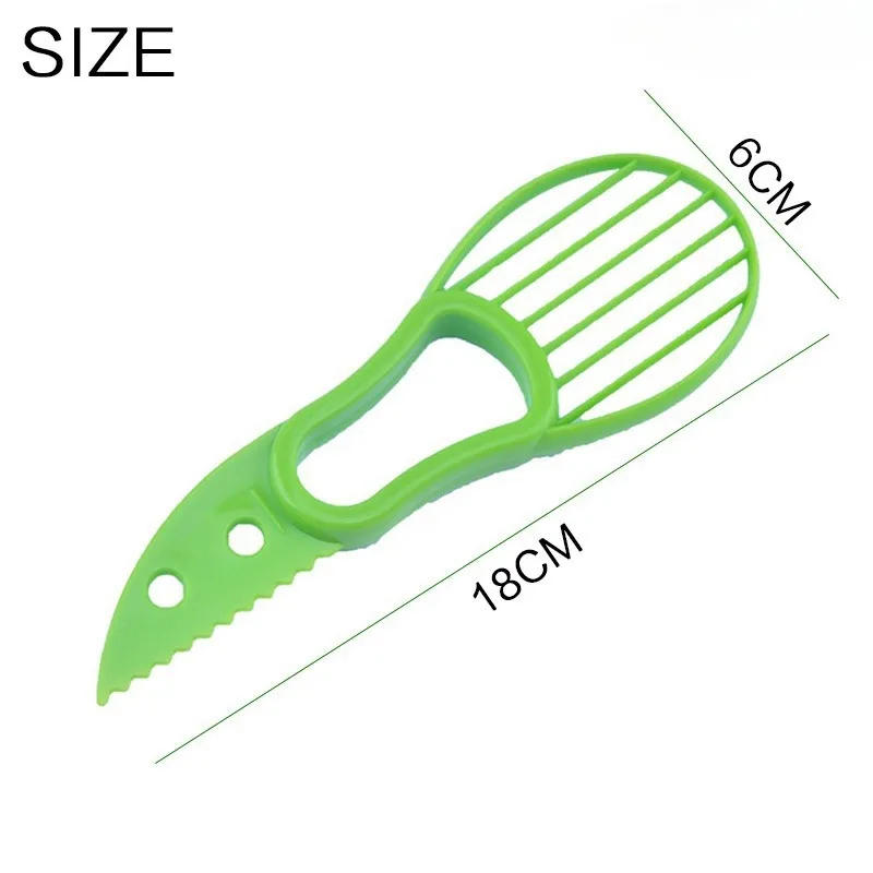 Description Picture 6 of item1PC 3 in 1 Avocado Slicer Shea Corer Butter Fruit Peeler Cutter Pulp Separator Plastic Knife Kitchen Vegetable Tools