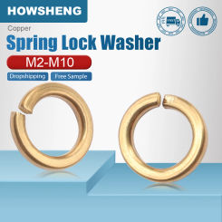 HOWSHENG Copper Split Spring Washer M2 M3 M4 M5 M6 M8 M10 Copper Spring Lock Washers Elastic Gasket