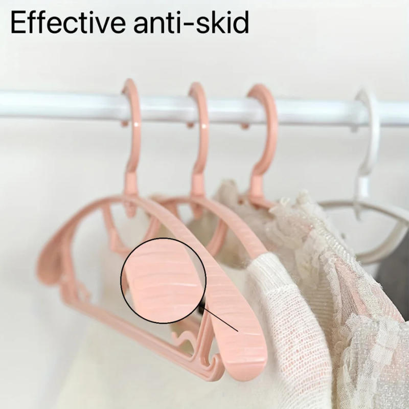 Description Picture 4 of item10-Pack Wide Shoulder Thickened Plastic Clothes Hangers with 360° Rotatable Hook, Non-Slip Hangers for Closet Organization and G