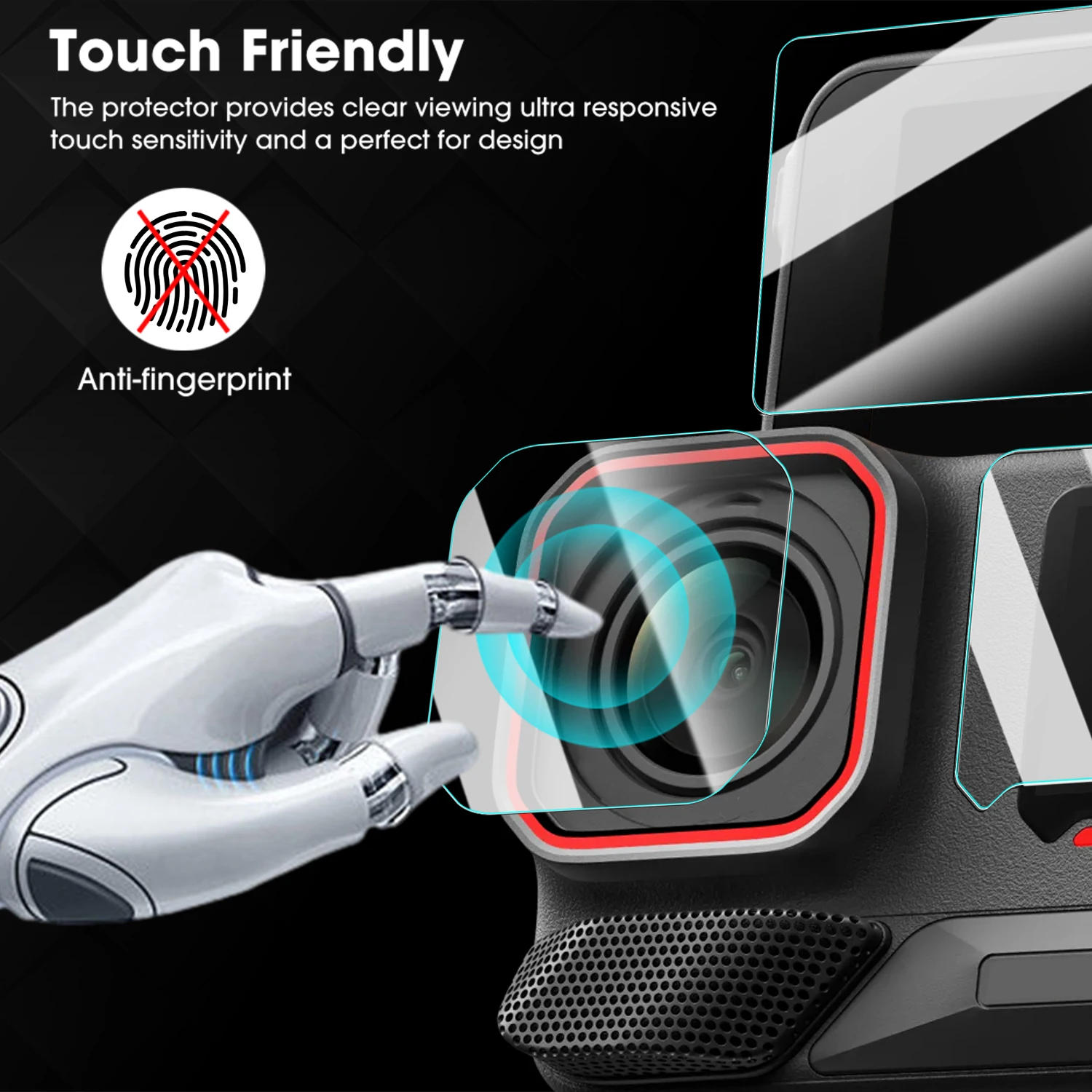 Description Picture 5 of itemTempered Glass Screen Protector Film for Insta360 Ace Pro2 Ant-scrach Lens Films for Insta 360 Ace Pro2 Camera Cover Accessories