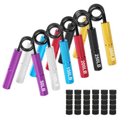 50-300LB Resistance Hand Grip Strength Trainer Wrist Forearm Strengthener Metal Non Slip Finger Exercise with Protective Case