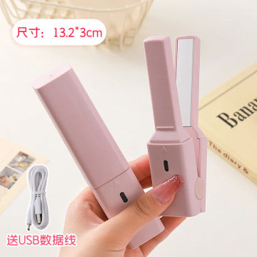 Portable Hair Straightener Small Hair Curling Machine Multifunctional Straight Hairs Splint Straight Hairs Curly Hair USB Plug