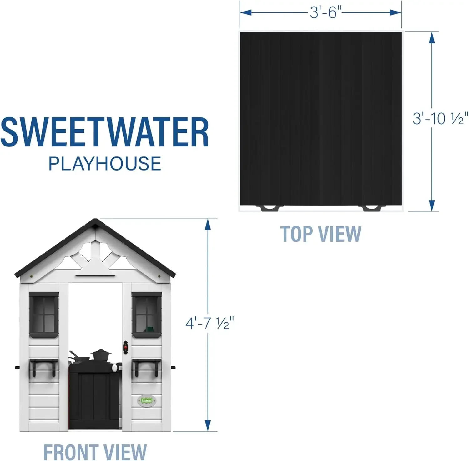 Description Picture 5 of itemSweetwater All Cedar White Modern Outdoor Wooden Playhouse Cottage Sink Stove Windows Kitchen with Pot and Pans and Utensils