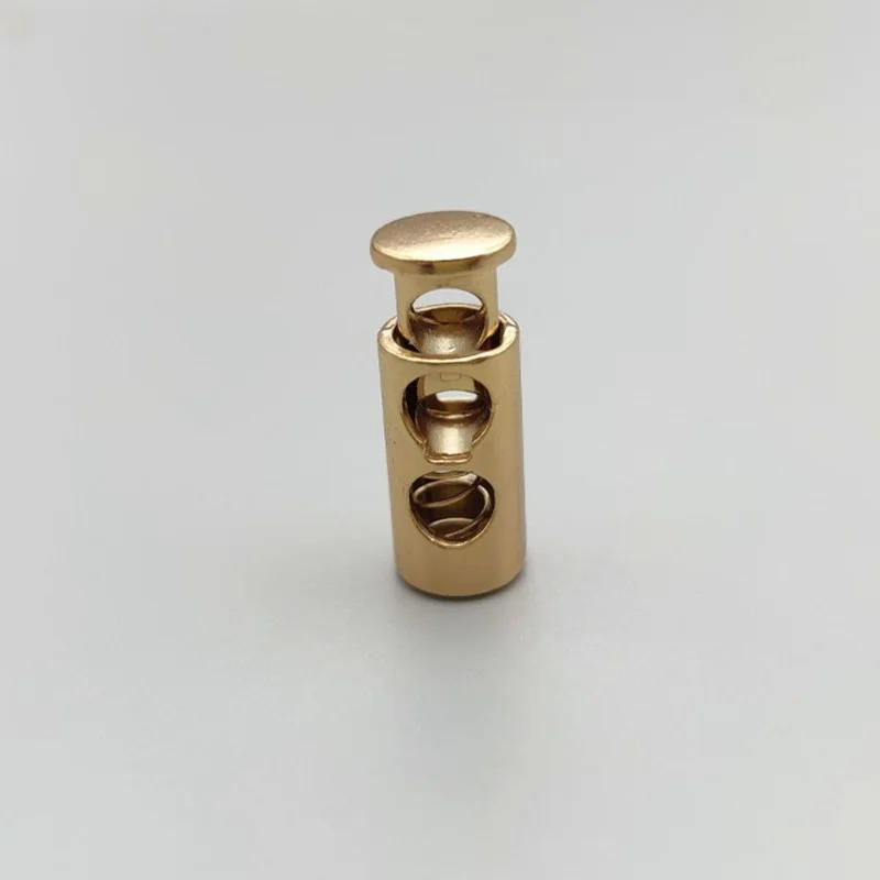 Description Picture 5 of itemNew 2pcs/bag Double Hole Metal Spring Elastic Cord Stopper Sweater Drawstring Adjustment Zinc Alloy Backpack Shoes Snap Button