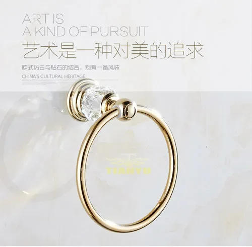 Description Picture 6 of itemMetal Crystal Towel Ring Circular Rack Wall Shelf Storage Scarf Coat Hanger Towel Bar Hand Towel Holder Organizer