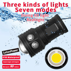 New Diving Flashlight 11000lumens COB High Bright LED Torch Underwater 80M Waterproof Light Camera Video Tactical Linternas