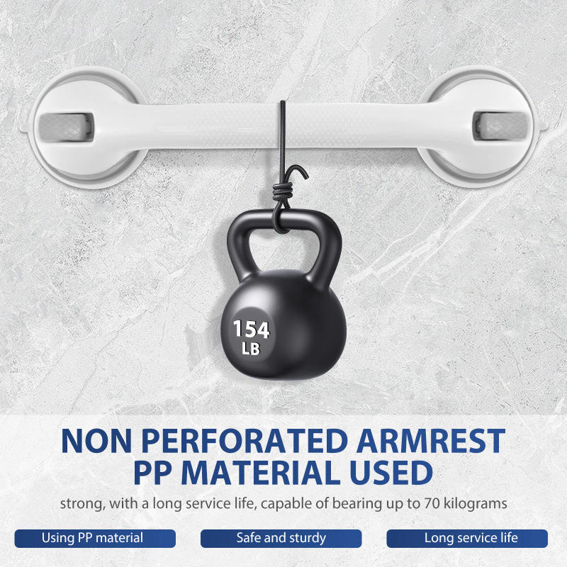 Description Picture 3 of item2Pcs Shower Handle Nonslip Shower Grab Handle Toilet Bathroom Safe Bathtub Grab Bar Plastic Vacuum Sucker Suction Cup Handrail