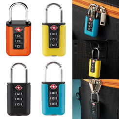 3 Digit Combination Lock Tsa Customs Code Lock Contrast Design Security Padlock Luggage Password Changeable Travel Lock