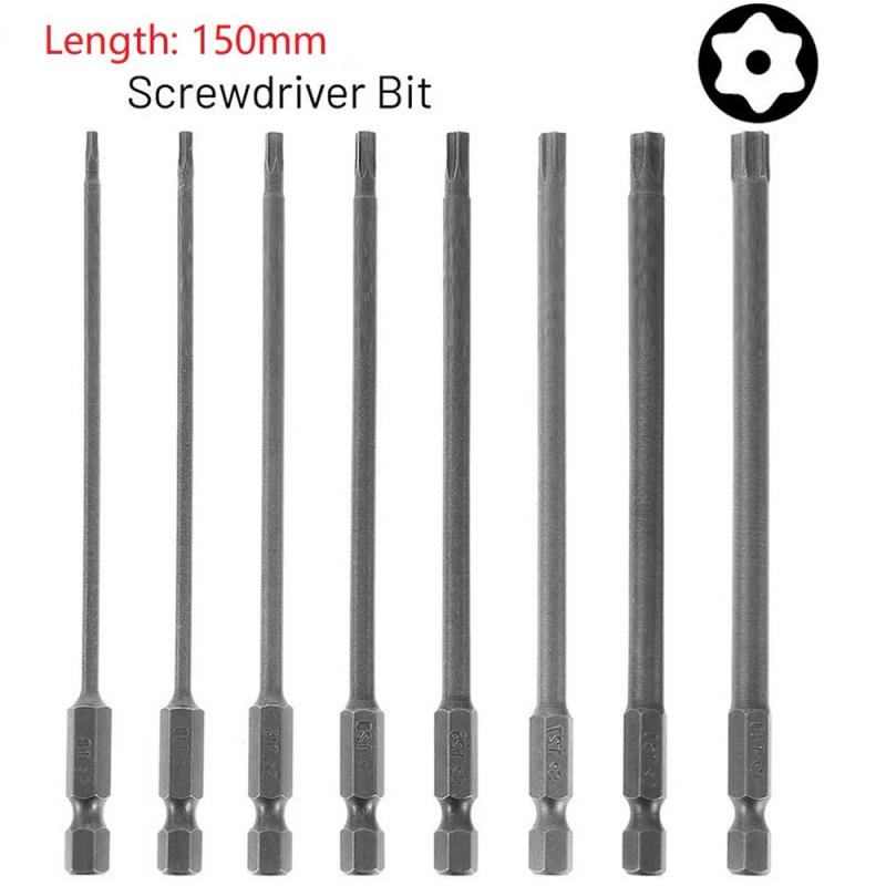 Description Picture 3 of item1PC Magnetic Torx Screwdriver Bit 150mm Long T8/T10/T15/T20/T25/T27/T30/T40 S2 Alloy Steel For Electric Screwdriver Drill Bits