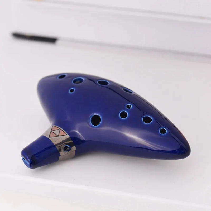 Description Picture 4 of item12 Hole Ocarina Ceramic Alto C Vessel Flute Wind Musical Instrument With Simple Music Score Rope for Beginners