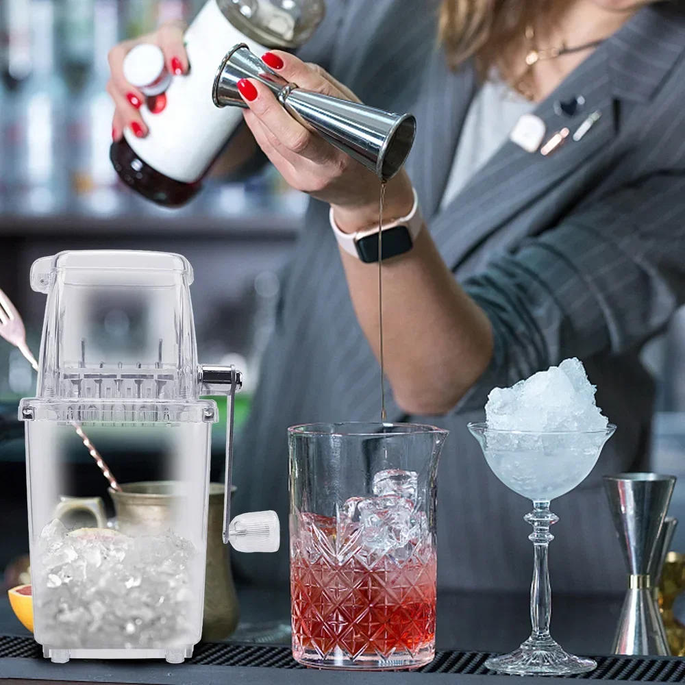 Description Picture 3 of itemMulti-function for Home Kitchen Bar Portable Hand Shaved Ice Machine Transparent Ice Blenders Tools Manual Ice Crusher