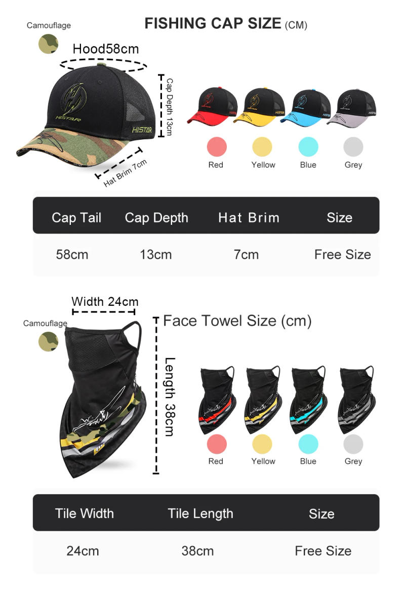 Description Picture 5 of itemHISTAR Shirt Cap Towel in one Set Clothing With Zipper Quick Drying Sun Protection Shirts Anti-UV Fishing Suit