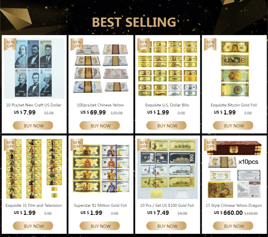 Description Picture 2 of item10Pcs/50Pcs/100Pcs Gold Foil Banknote Certificate and Commemorative Coin Certificate Gold Plated Silver Universal Certificate