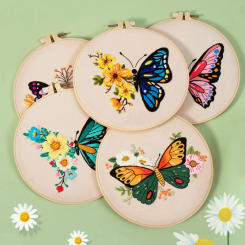 Embroidery Kit for Beginners Adults Cross Stitch Kits Hand Embroidery with Butterfly Patterns and Instructions DIY Kits