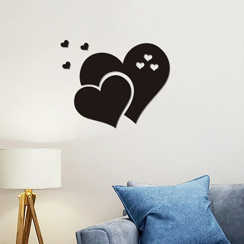 Description Picture 5 of item3D Acrylic Wall Stickers Europe Style Hearts Fashion DIY Decals Self-adhesive LOVE Wedding Background Decoration Mirror Ornament