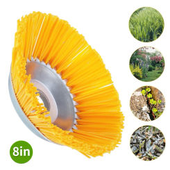 8 Inch Weed Brush Cutter Head Lawn Mower Universal Grass Trimmer Head Nylon Wire Wheel Rotary Weed Brush for Garden Lawnmower