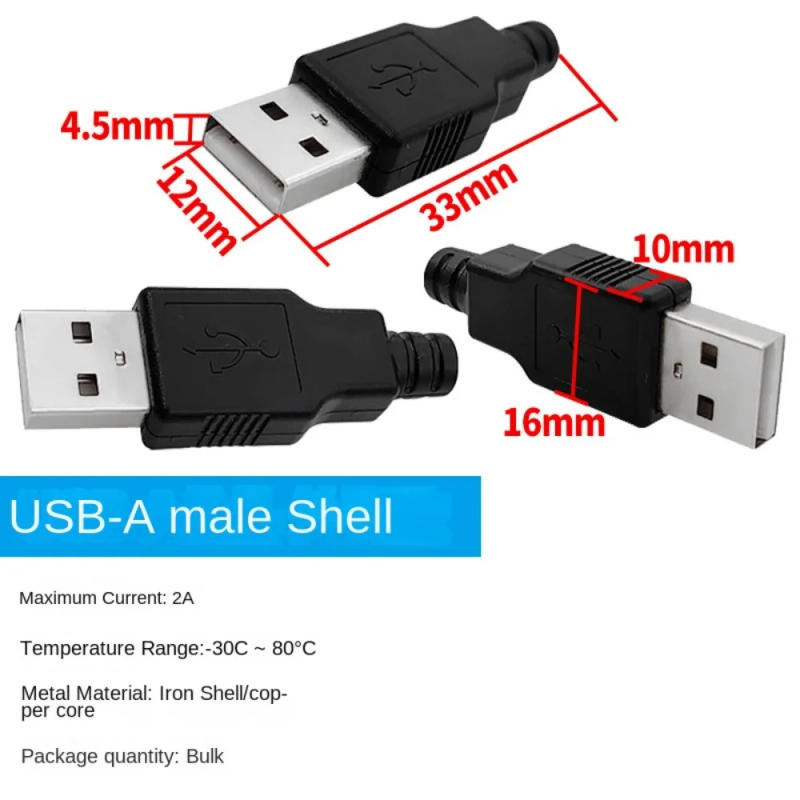 Description Picture 2 of itemType A USB Plug 4 Pin Plug Socket Male USB Socket Connector With Cover DIY Connector High Quality Electrical Equipment Parts