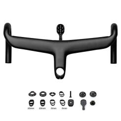 SL8 Road Handlebar/Bent Bar Carbon Integrated Handlebar Stem Titanium Sscrews Bolts with fixed computer holder