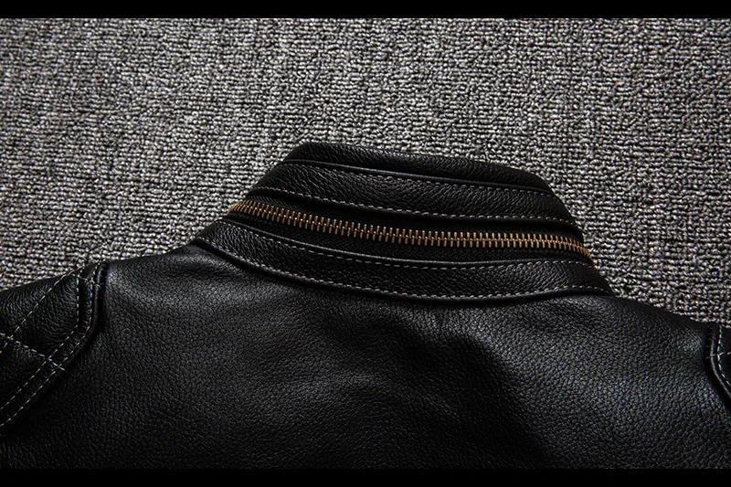 Description Picture 5 of itemFree shipping. Brand new Pro motor biker real leather jacket.black men rider cowhide coat.quality cloth cuero natural