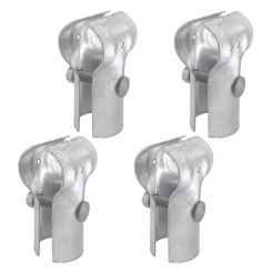 1-3/8In X 1-3/8In End Rail T Clamp, Galvanized Steel Chain Link Fence T Clamp, End Rail Clamp For 1-3/8In OD Pipe 4 Pack