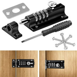 Combination Bolt Lock 4 Digit Pin Code Door Combination Lock Slide Latch Lock Keyless Door Security Locking Bolt For Home Gate