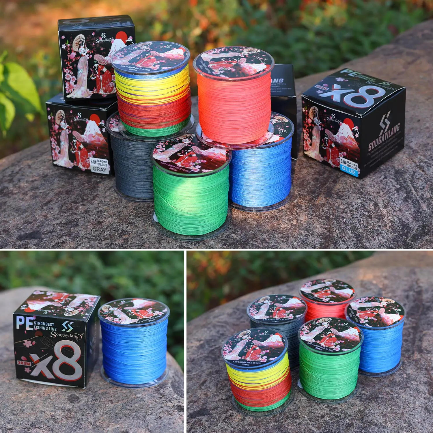 Description Picture 4 of itemSougayilang Braided Fishing Line X8 100/300 Drag 22~88LB Multifilament Japanese PE Line for Bass Pike Carp Fishing Accessories