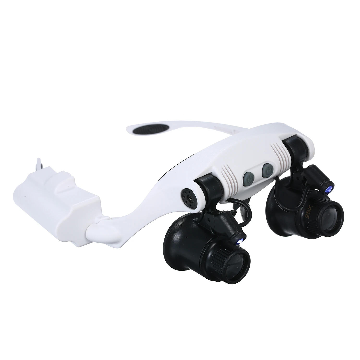 Description Picture 4 of itemGlasses Magnifier With 2 LED Lights 6 Replaceable Lenses 6X 8X 10X 15X 20X 25X Magnifying Glass Illuminated Magnifier Loupe