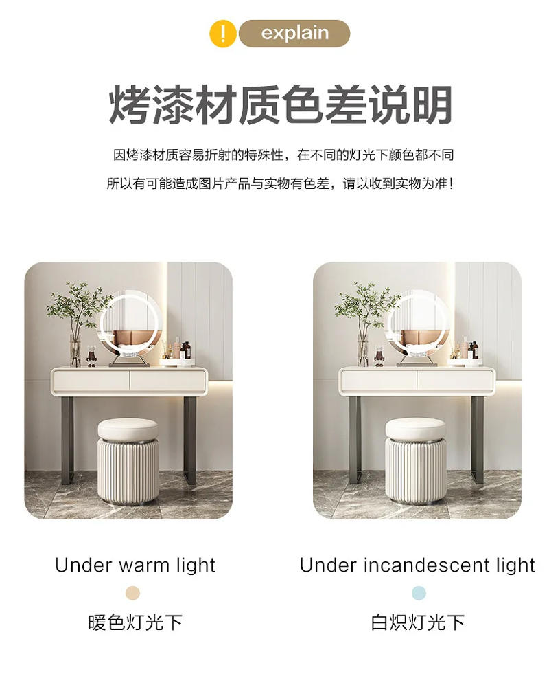 Description Picture 4 of itemDresser Combination Minimalist Acrylic Mordern Table And Simple Chair For Home Dressing Makeup Dresser Vanity Bedroom Furniture