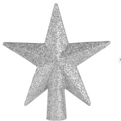 Christmas Decorations Christmas Glitter Star Tree Topper Silver Decorative Holiday Star Christmas Complete Ornament Set Adornos