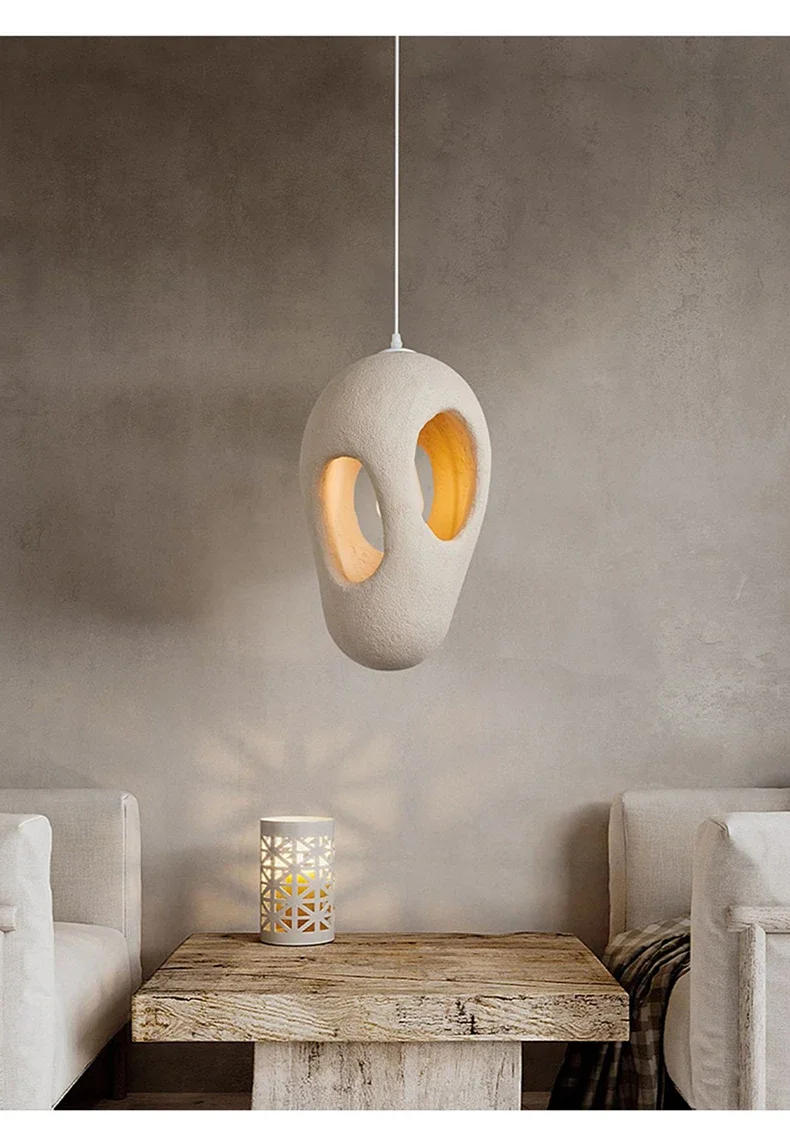 Description Picture 4 of itemNordic Wabi Sabi E27 Led Pendant Lights Bar Lustre Chandelier Lighting Modern Hanging Lamp Restaurant Suspend Lamp Fixtures