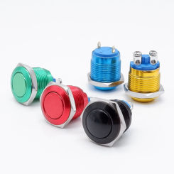 Metal Push Button Switch Oxidation Self Reset Momentary 16mm 19mm 22mm Red Blue Black Green Yellow Color NO Normal Open Switches
