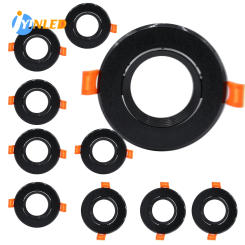 4/6/10pcs Round Black LED Spotlights Frame Downlight Lamp Holders Cutout 75mm for MR16 GU10 Bulb Holder Recessed LED Spot Light