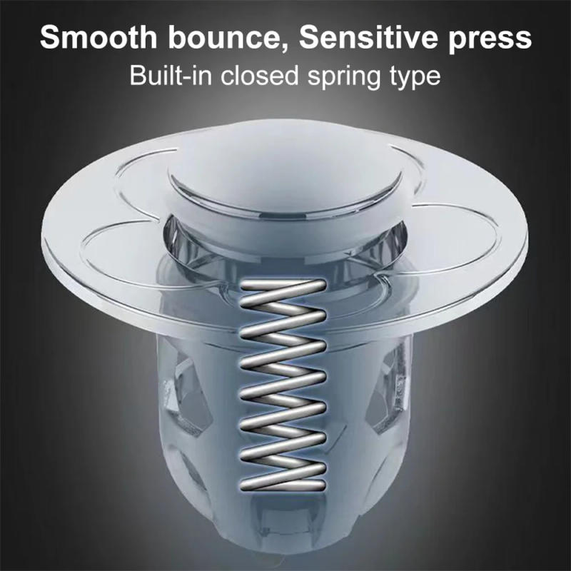 Description Picture 4 of itemUniversal Stainless Steel Pop-Up Bounce Core Basin Drain Filter Hair Catcher Shower Sink Strainer Bath Stopper Bathroom Tool
