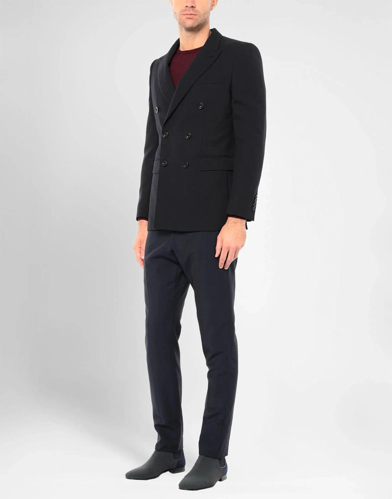 Description Picture 4 of itemMen's Casual Double Breasted Buttons Peak Lapel Blazer and navy pant