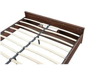 Description Picture 4 of itemKing Farmhouse Wood Bed Frame with Sliding Barn Door Storage Cabinets, Solid Wood Slats Support, Noiseless, No Box Spring Needed