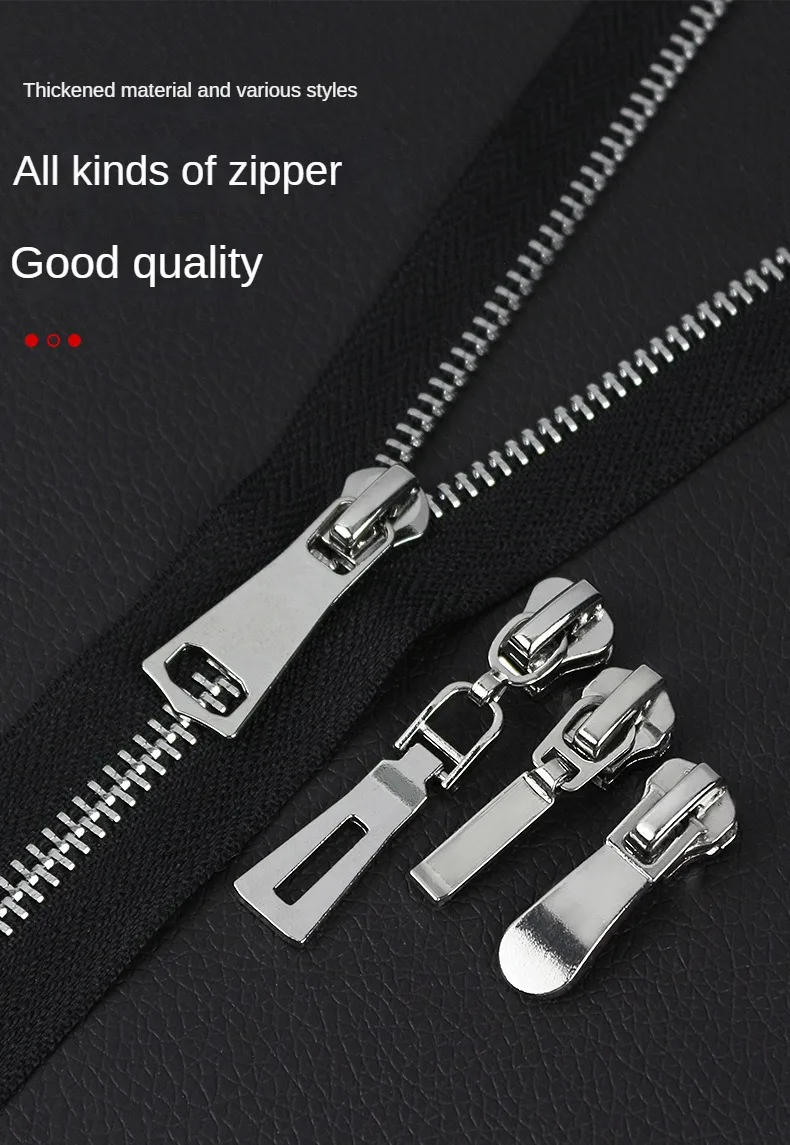 Description Picture 2 of itemNo. 3, No. 5, No. 8 slider nylon metal resin hanging silver high-grade diamond alloy zipper head