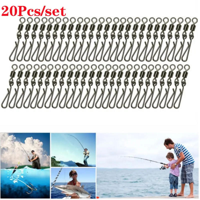 Description Picture 2 of item2#-10# Stainless Steel Carabiners for Fishing Snap Connector Bearing Rolling Swivel Snap for Lure Hook Fishing Tackle Accessorie