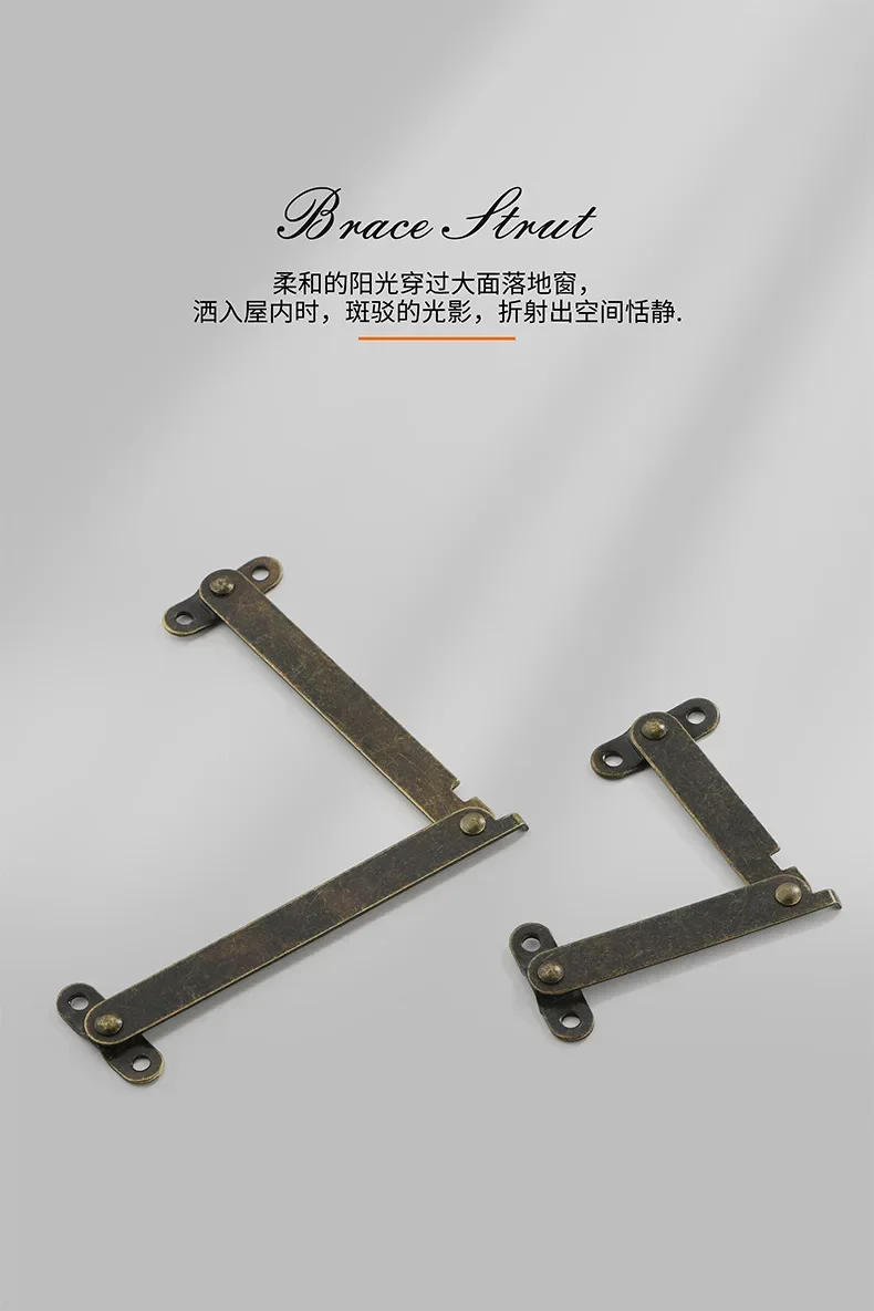 Description Picture 2 of item2Sets Lid Support Hinges Remain Antique Bronzes Iron Decor Hinge Box Furniture Hardware Cabinet Door Kitchen furniture hardware