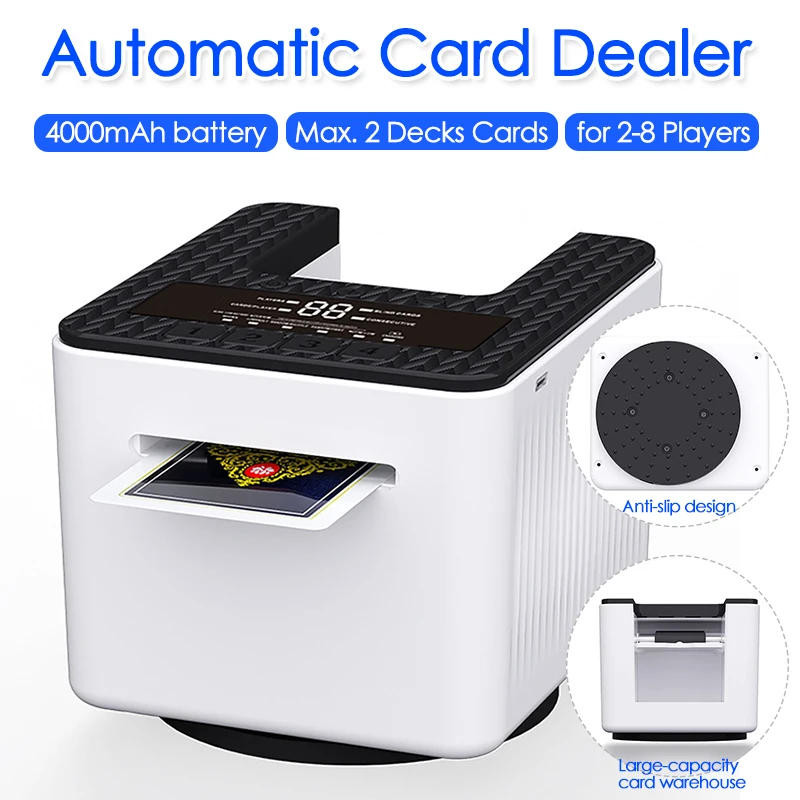 Description Picture 2 of itemPlaying Cards Dispenser Automatic Cards Dealing Machine Rechargeable Electric Poker Device for Board Games Camping Travel Party