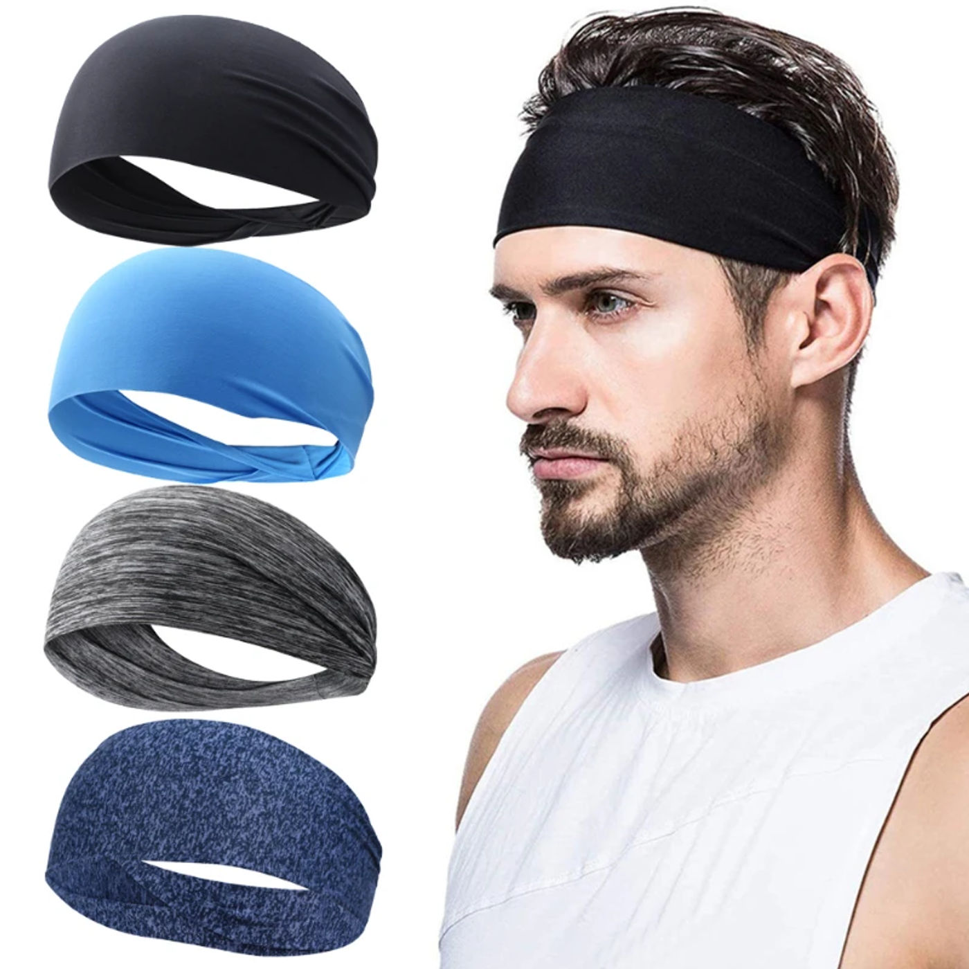 Description Picture 2 of item1Pc Ultra-Thin Sports Sweatband Breathable Sweat Absorbent Headband Elastic Sweat Hair Band Soft Outdoor Sport Yoga Headband