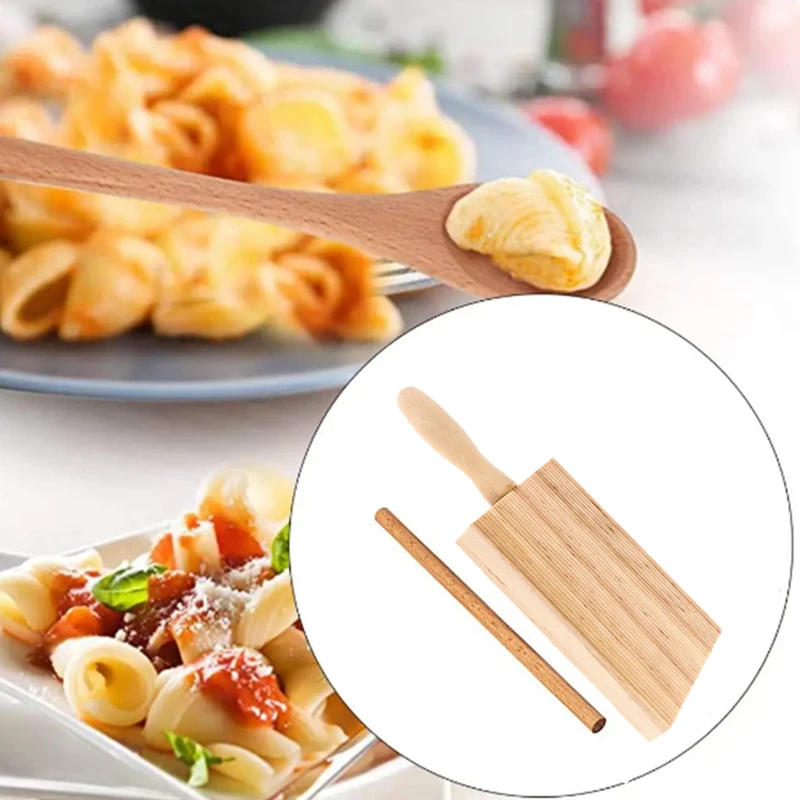 Description Picture 3 of itemWooden Noodles Board Handmade Pasta Tray Potato Dumplings Gnocchi Roller Pasta Paddle Board Maker Desserts Pastry Baking Tools